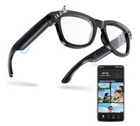 PARKVISION Lunettes intelligentes IA avec caméra, vidéo HD 1080p, photo, haut-parleur Bluetooth, lecture de musique et appels sans fil, traduction en temps réel, commande vocale, utilisation en