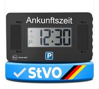 Parkwächter V2 Disque de stationnement électronique avec homologation pour voiture - Disque de stationnement numérique automatique - Électrique avec homologation StVO - Noir