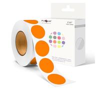 PARLAIM Lot de 1 000 autocollants ronds à code couleur orange de 2,5 cm pour inventaire de points pour bureau et maison (orange)