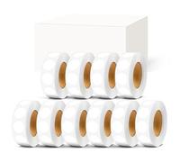 PARLAIM Lot de 10 rouleaux d'étiquettes autocollantes rondes de 1,9 cm, lot de 10 000 étiquettes circulaires à code couleur, autocollants blancs pour code couleur