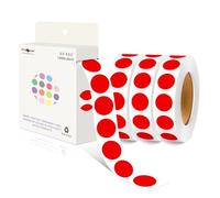 PARLAIM Lot de 4 000 autocollants ronds permanents de 1,27 cm avec code couleur (rouge)