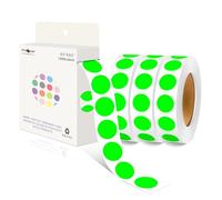 PARLAIM Lot de 4 000 rouleaux d'autocollants ronds permanents de 1,27 cm avec code couleur (vert fluo)