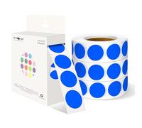 PARLAIM Rouleau d'étiquettes rondes de code couleur de 1,9 cm, 4 000 par 4 rouleaux d'autocollants ronds pour code couleur pour bureau et maison (bleu)