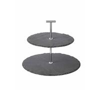 Parlane Round Black Slate gâteau Stand - 2 Tier