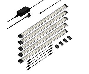 parlat LED Luminaire d'agencement SIRIS, plat, 50cm chacun, 655lm chacun, blanc, 5 pièces