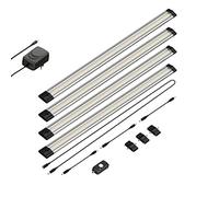 parlat Luminaire d'agencement LED Siris, détecteur de mouvement, plat, 50cm chacun, 531lm chacun, blanc chaud, 4 pièces