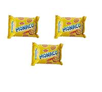 Parle Lot de 3 biscuits Monaco 261 g - Croustillants - Biscuits légèrement salés - Petits plats cuits - Hautement nutritifs - Sans conservateurs ajoutés - Savoureux et sains
