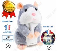 Parler Hamster Plush Toy Drôle Peluche Répète Ce Que Tu Dis Jouet Électronique Parlant Cadeau De Bébé Enfants Adorable (Gris Clair)