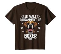 Parler Le Boxer Humour Chien T-Shirt, Enfant, Marron, 3 Ans