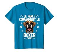 Parler Le Boxer Humour Chien T-Shirt, Enfant, Saphir, 4 Ans