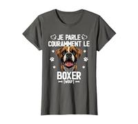 Parler Le Boxer Humour Chien T-Shirt, Femme, Asphalte, S