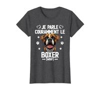 Parler Le Boxer Humour Chien T-Shirt, Femme, Chiné Foncé, 3XL