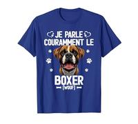 Parler Le Boxer Humour Chien T-Shirt, Homme, Bleu Royal, L