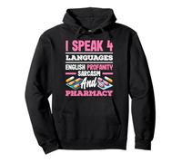Parlez 4 Langues drôle pharmacien Pharmacie Tech Sweat à Capuche