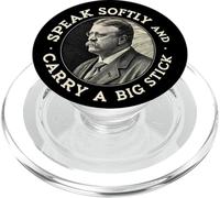 Parlez doucement et transportez un gros bâton Président Roosevelt USA PopSockets PopGrip pour MagSafe