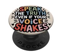 Parlez la vérité même Lorsque Votre Voix tremble PopSockets PopGrip Adhésif