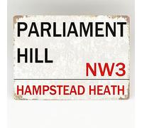 Parliament Hill Hampstead Plaque murale rétro en métal Motif rue Londres 20,3 x 30,5 cm
