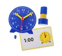 Parliky 1 Ensemble Horloge Éducative pour Garçon Fille Kit Apprentissage Analogique Timbre et Cartes de Reconnaissance Horaire pour Maisonprofond