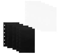 Parliky 10 feuilles Pochettes pour Classeur Plastique Lot de Étanches et Légères Organiseurs de Documents pour Bureau Étude et Voyage Noir et Transparent