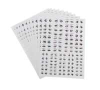 Parliky 10 Pièces Autocollants Yeux de Dessin Animé en Papier Technologie de Transfert d'eau, Faciles à Utiliser pour Création de Poupées et Scrapbooking