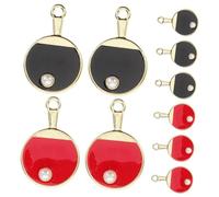 Parliky 10 pièces Charms Mini Raquette de Tennis de Table Alliage avec Émail pour Création de Bijoux DIY Accessoires Sport et Décoration Unique