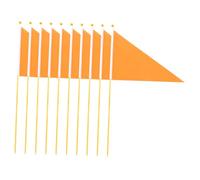 Parliky 10 pièces Drapeaux de Marquage de Pelouse Triangulaires Orange pour Jardin et Chantier Signalisation Claire pour Arroseurs Clôtures Invisibles et Projets Extérieurs