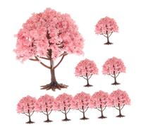 Parliky 10 Pièces Lot de Arbres Artificiels avec Socle Décoration Faux Arbres pour Maquettes Paysages Miniatures et Aménagements Intérieurs