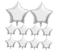 Parliky 10 Pièces Lot de Ballons Étoiles Argentés Ballon Hélium Réutilisable pour Anniversaire Mariage Saint-valentin Décoration Festive Robuste et Facile à Gonfler