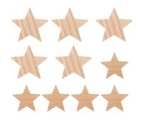 Parliky 10 pièces Lot de Étoiles Bois Naturel à Décorer Vierges pour Bricolage Formes Étoiles Bois pour Décoration Festive Mixte et Surface Lisse pour Peinture et Gravure