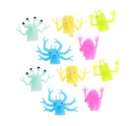 Parliky 10 pièces Marionnettes à Doigts Lumineuses TPR Monstres Effrayants pour Jeux de Rôle Garçon Fille Cadeau Interaction Parent-garçon Fille