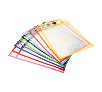 Parliky 10 pièces Pochettes Effaçables à Sec Réutilisables Protège-documents Transparente Portable PVC Multi-fonction pour Étudiants Accessoire Fichier et Facile à Nettoyer