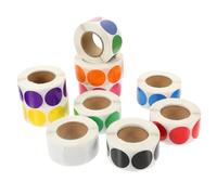 Parliky 10 rouleaux Détiquettes Autocollantes Rondes Colorées Gommettes de Codage Couleur Polyvalentes pour et Organisation Adhésives sans Résidu pour Maison Bureau et École