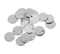 Parliky 100 Pièces D’Étiquettes Rondes Vierges en Acier Inoxydable 8Mm Plaques Métalliques à Graver pour Pendentifs Porte-Clés Médailles Animaux DIY Bijoux Personnalisés