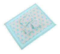 Parliky 12 Drap Mini Couette Housse de Coussin Bleu pour Décoration Chambre Miniature Accessoire Maison Poupée
