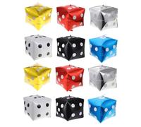 Parliky 12 pièces Ballons Aluminium Carrés Dés pour Décoration Fête Jeu Ballons Métalliques Or Argent Noir Blanc Rouge Bleu pour Fond Murale et Événements