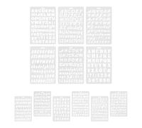 Parliky 12 Pièces Ensemble de Pochoirs de Lettres Réutilisables en Plastique Léger pour Peinture Murale et Projets d'art Créatif, pour Scrapbooking et Loisirs
