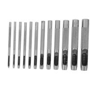 Parliky 12 Pièces Kit de Perforatrices Rondes Acier pour Cuir Outil de Perforation Creuse Interchangeable pour Ceintures Sacs Couture et Projets DIY
