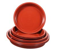 Parliky 12 pièces Lot de Plateaux pour Plantes Plastique Rouge Saucisses de Pots de Fleurs Résistantes Différentes Bac Égouttoir Récepteur pour Intérieur et Extérieur