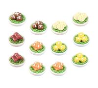 Parliky 12 pièces Miniature Vegetable Food Models for Dollhouse Kitchen Accessories Realistic Simulation Ornaments for DIY Mini Home Decoration and Creative Play