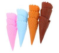 Parliky 12 pièces Modèles de Cornets de Glace Vides Plastique pour Jeux Imitation Garçon Fille Décor Réaliste de Cornet Croquant pour Jeu Éducatif et Créatif