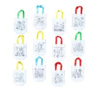 Parliky 12 pièces Pliable Non Tissé avec Motifs pour Coloriage DIY Shopping Léger Grand Volume pour Garçon Fille et Usage Quotidien