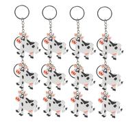Parliky 12 pièces Porte Clés Vache Cartoon Pendentifs Suspendus Animaux Porte Clefs Sac à Dos Danniversaire Garçon Fille Ferme