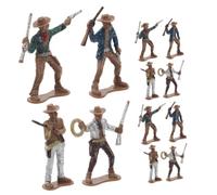 Parliky 12 pièces Western Cowboy Figurines Set for Educational Play and Party Decorations Plastic Farm Character Toys for Cultural Learning and Collection