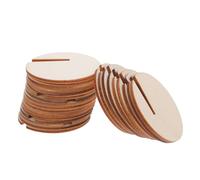 Parliky 120 pièces Étiquettes Rondes Bois Vierges pour Boissons Marqueurs pour Mariage Fêtes Bars et Restaurants Faciles à Écrire Fixer Verres