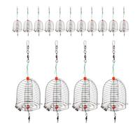 Parliky 15 pièces Cage à Appâts Acier Inoxydable Résistante Panier Piège Portable pour Extérieur Support Appât pour Carpe Rivière et Lac