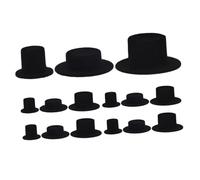Parliky 15 pièces Mini Chapeaux de Clown Noirs Feutre Doux pour Accessoires de Poupée et Décorations de Fête Matériau Confortable Mini Bonnets pour Garçon Fille et Poupées