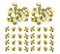 Parliky 150 Pièces Gomme Taille Portable Mini Abeille Jaune en pour Garçon et Filles et Étudiants Trousse Scolaire Fêtes de Pâques