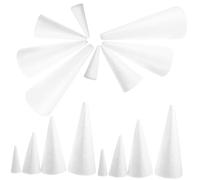 Parliky 16 Pièces Cônes Mousse Blancs pour Décoration Noël DIY Résistants et Durables pour Créations Artistiques Mariage Anniversaire et Activités Manuelles