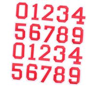 Parliky 2 ensembles Lot de Autocollants Chiffres Adhésifs pour T-shirts de Football Patchs Numérotés Rouges pour Décoration et Réparation de Vêtements