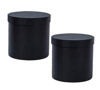 Parliky 2 Pièces Boîtes Rondes pour Bouquets Petits Seaux Cylindriques Noirs pour Arrangements Floraux Boîte Cadeau Fleur pour Décoration Mariage Anniversaire